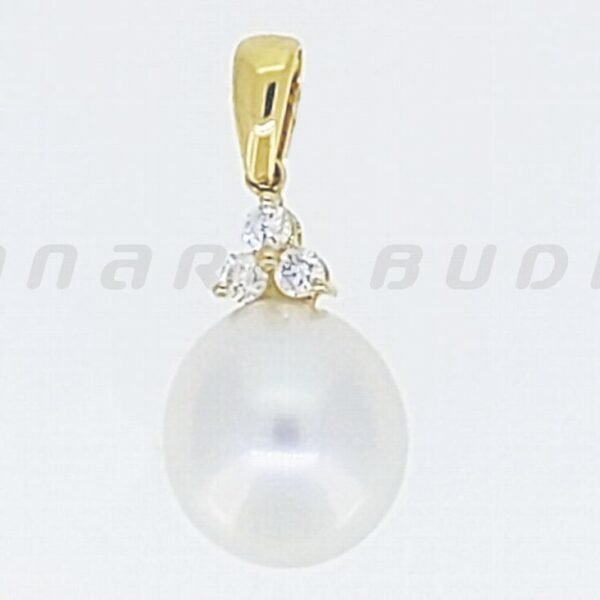 Diamond / SS Pearl Pendant