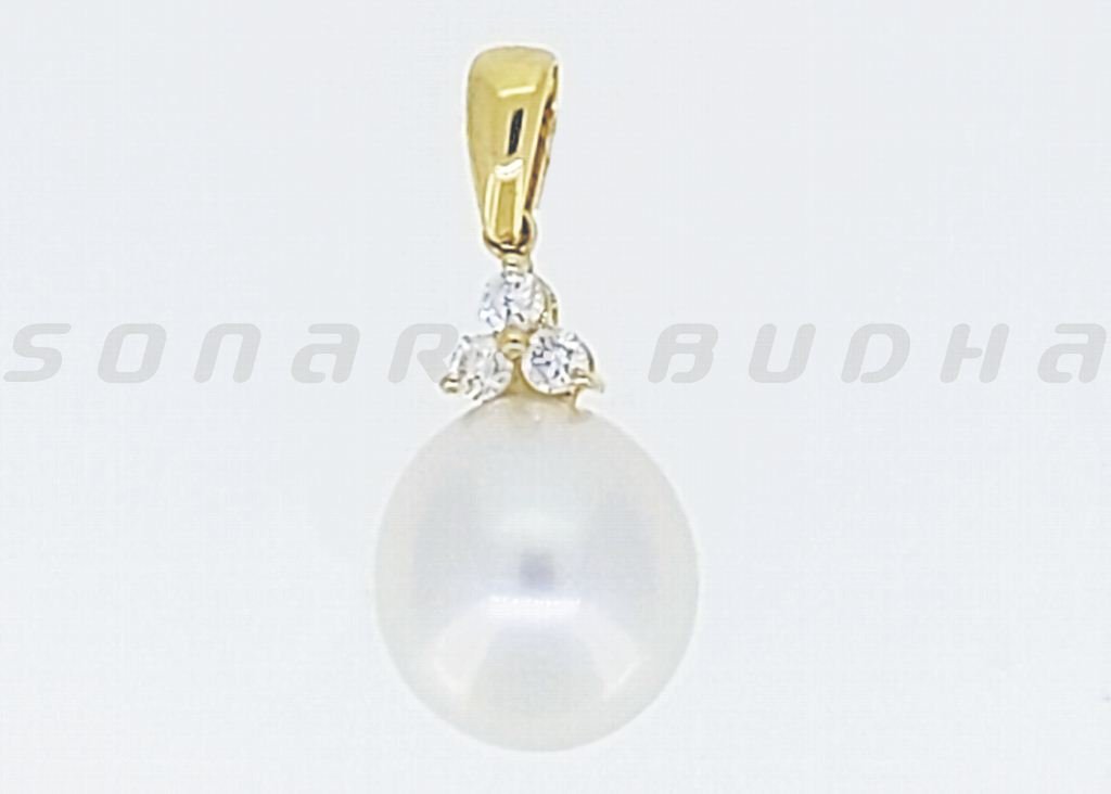 Diamond / SS Pearl Pendant