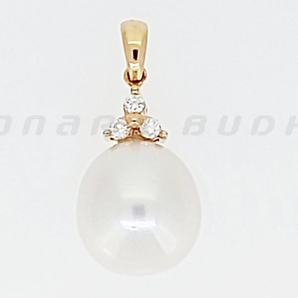Diamond / SS Pearl Pendant