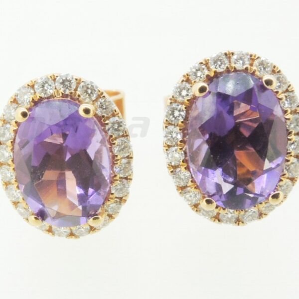 Diamond / Amethyst Studs