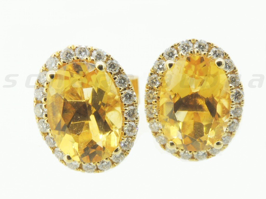 Diamond / Citrine Studs