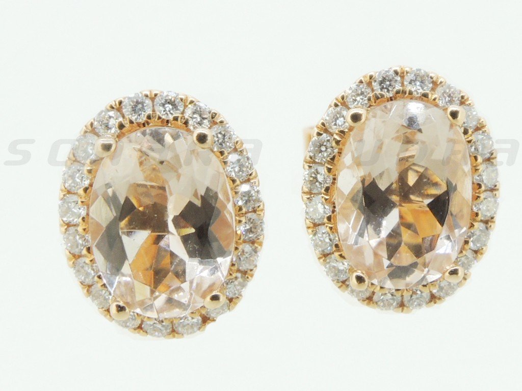 Diamond / Morganite Studs