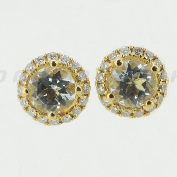 Diamond / Aquamarine Studs