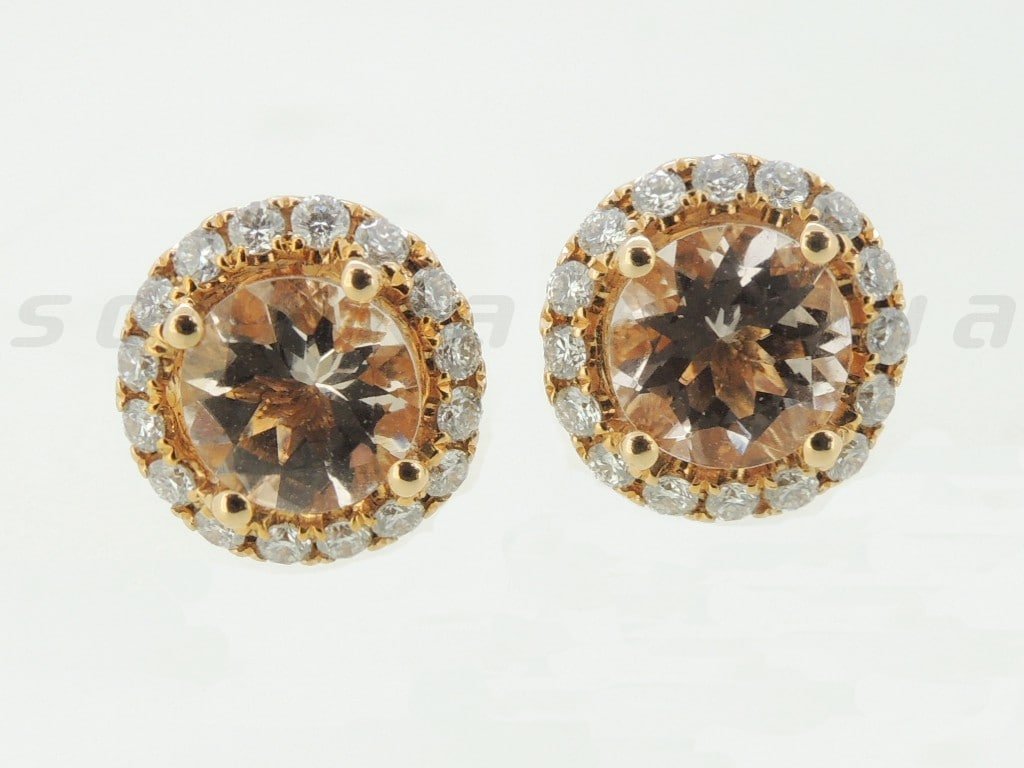 Diamond / Morganite Studs