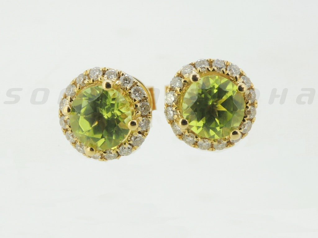 Diamond / Peridot Studs