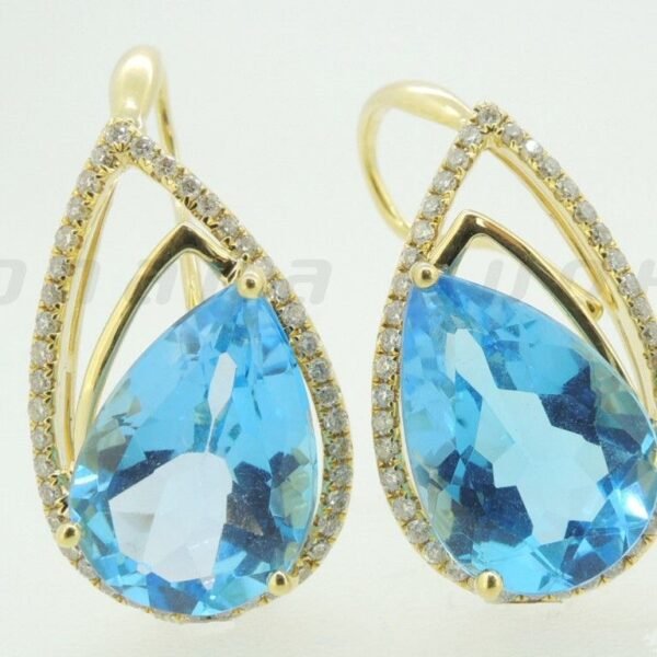 Diamond / Blue Topaz Earrings