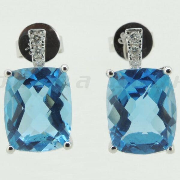 Diamond / Blue Topaz Studs