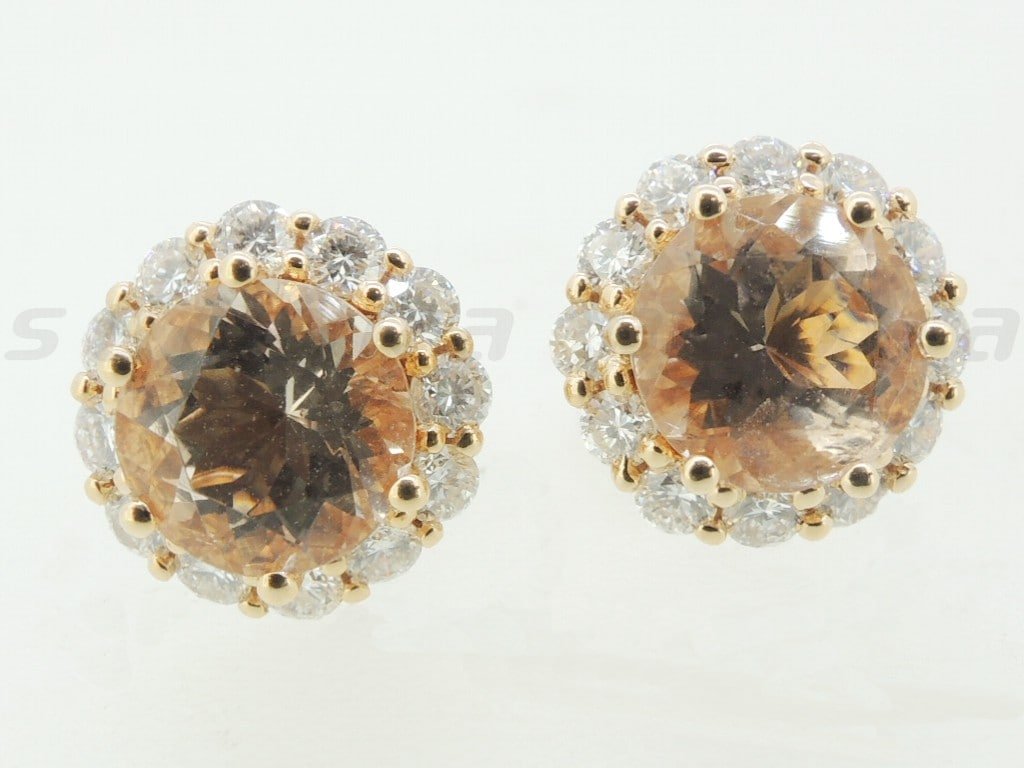 Diamond / Morganite Studs