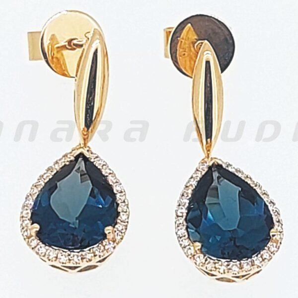Diamond / Blue Topaz Earrings