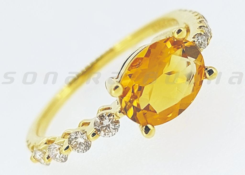 Diamond / Citrine Ring