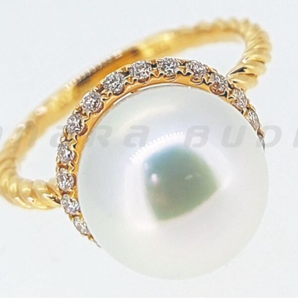 Diamond / SS Pearl Ring