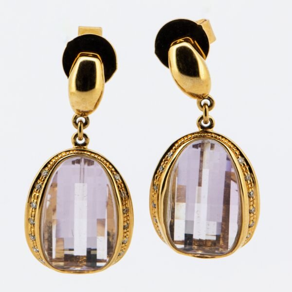Diamond / Amethyst Earrings