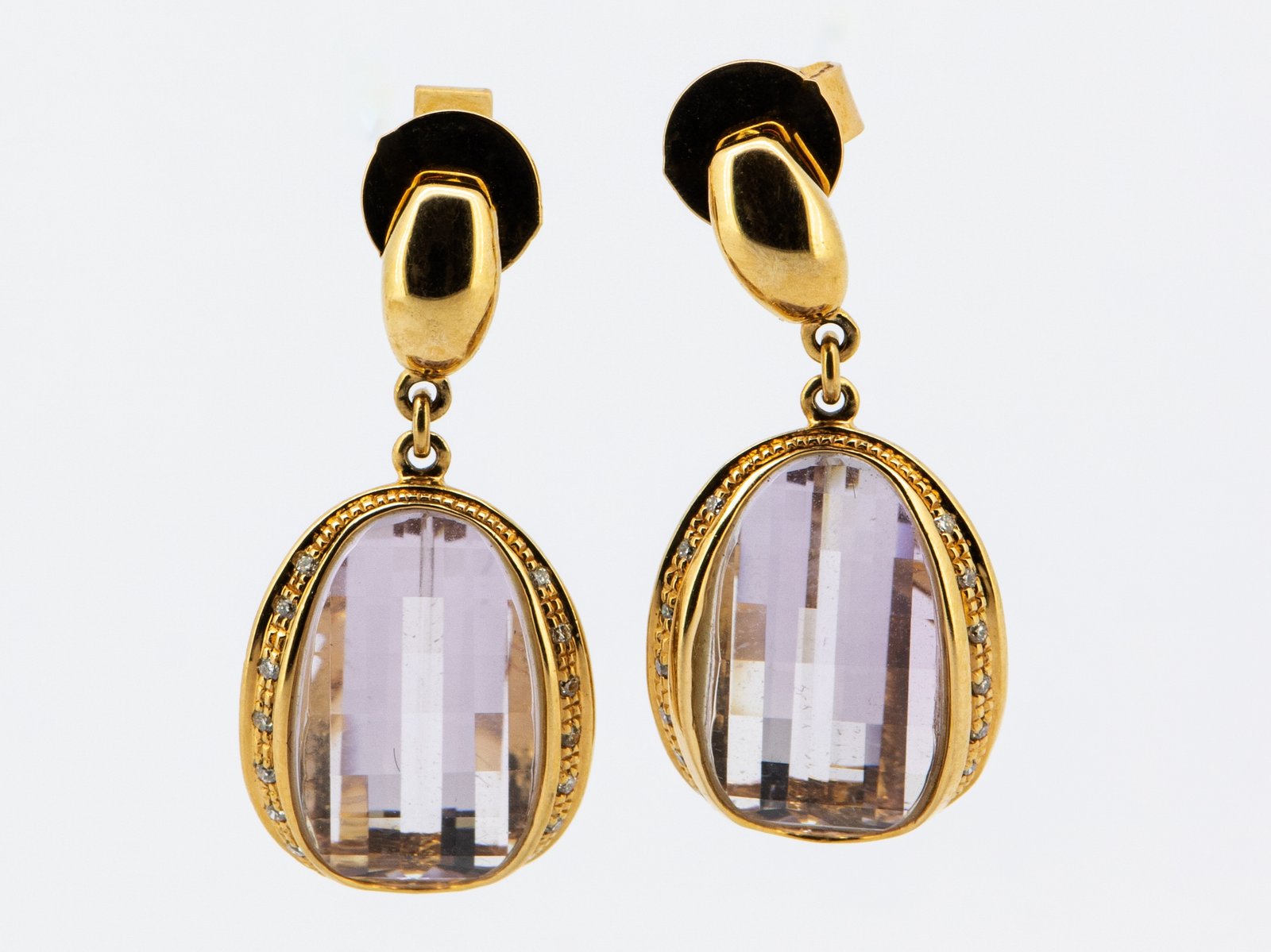 Diamond / Amethyst Earrings
