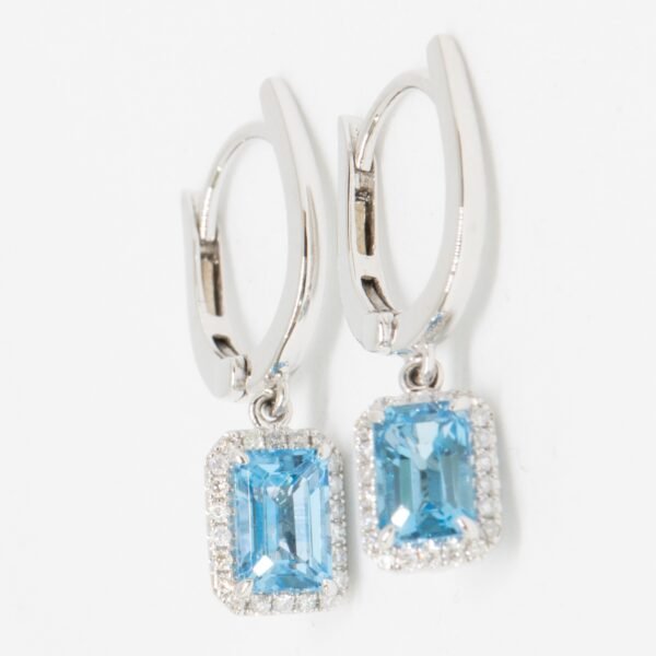 Diamond / Blue Topaz Earrings