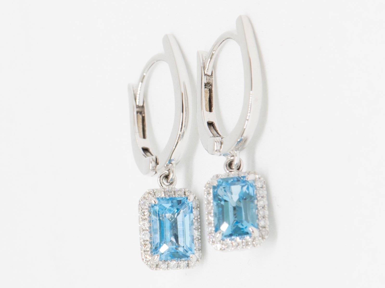 Diamond / Blue Topaz Earrings