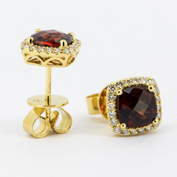 Diamond / Garnet Studs