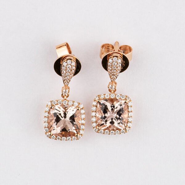 Diamond / Morganite Earrings