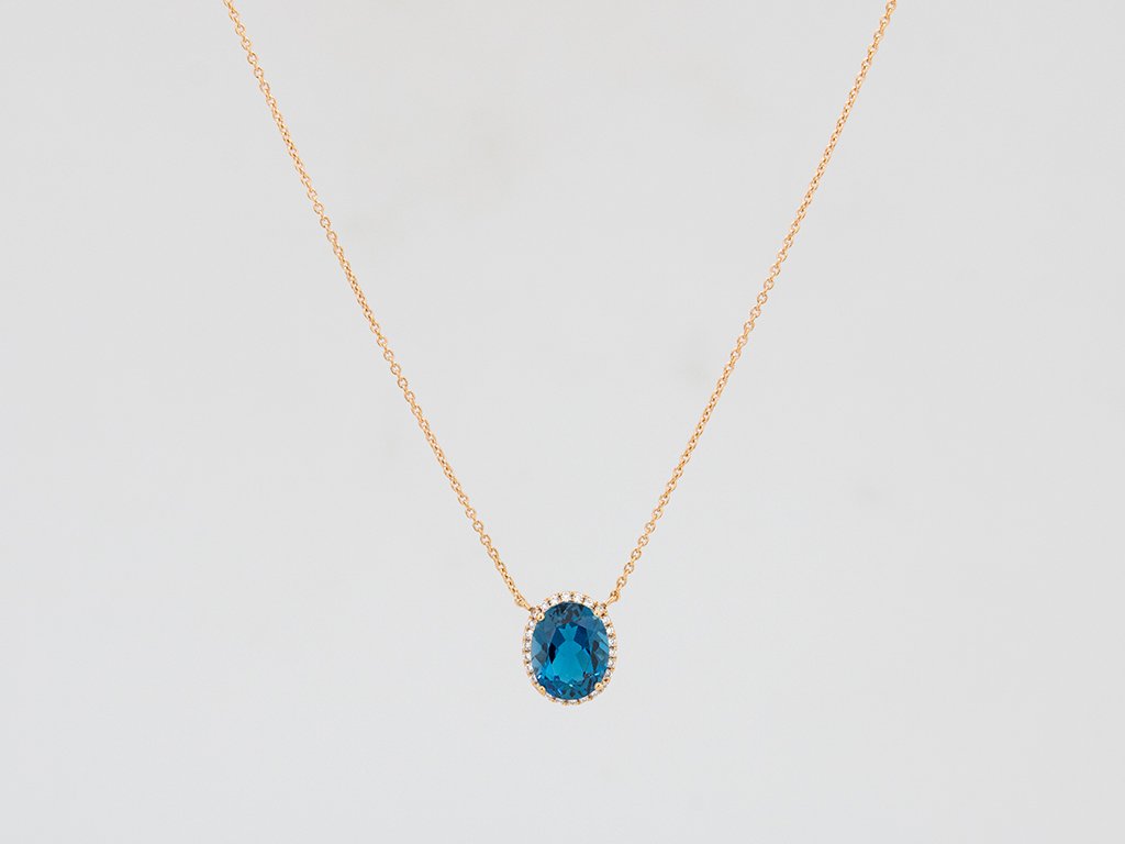 Diamond / Blue Topaz Necklace