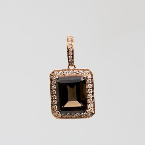 Diamond / Smokey Quartz Pendant