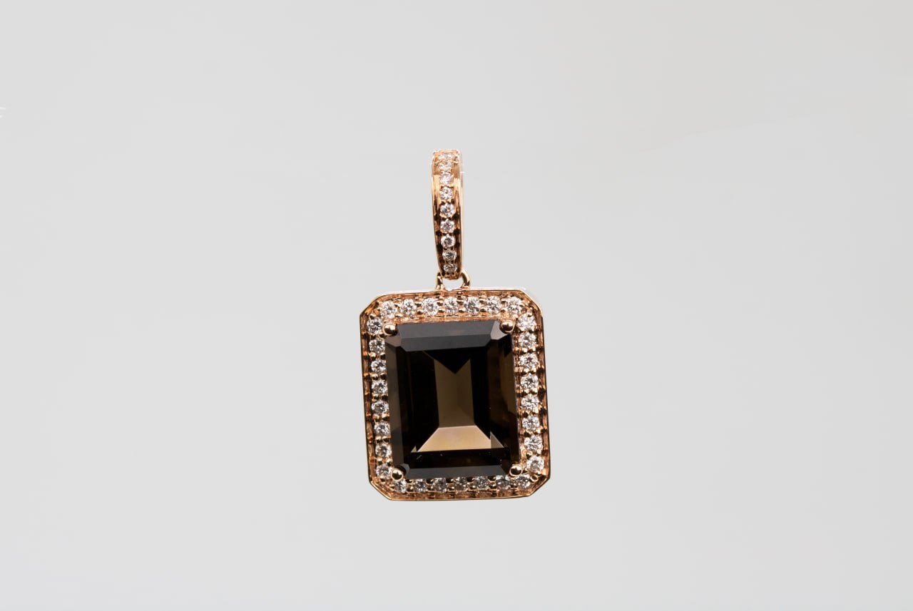 Diamond / Smokey Quartz Pendant