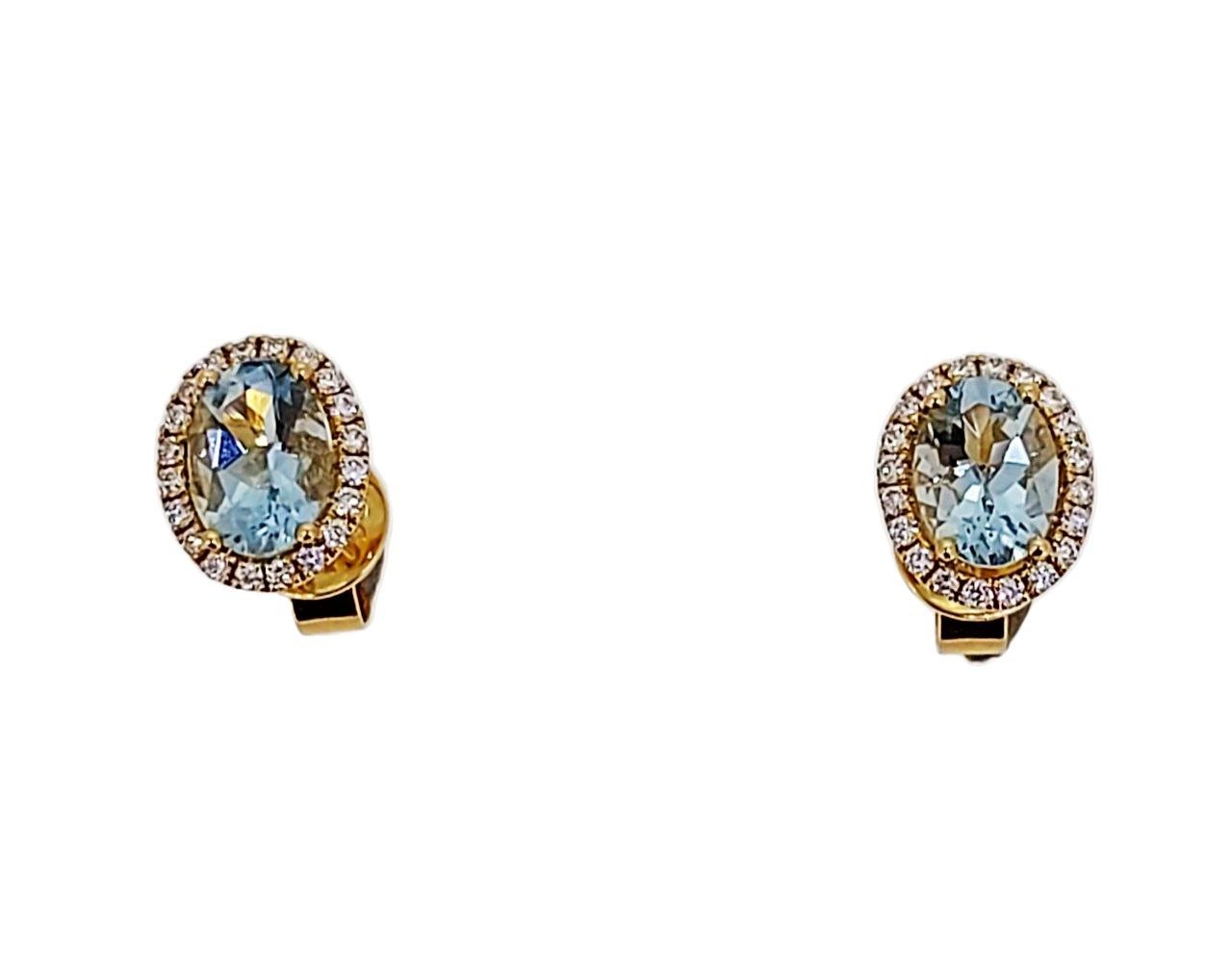 Diamond / Aquamarine Earrings