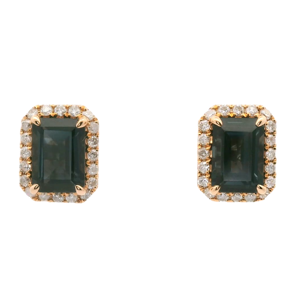 Diamond / Blue Topaz Earrings