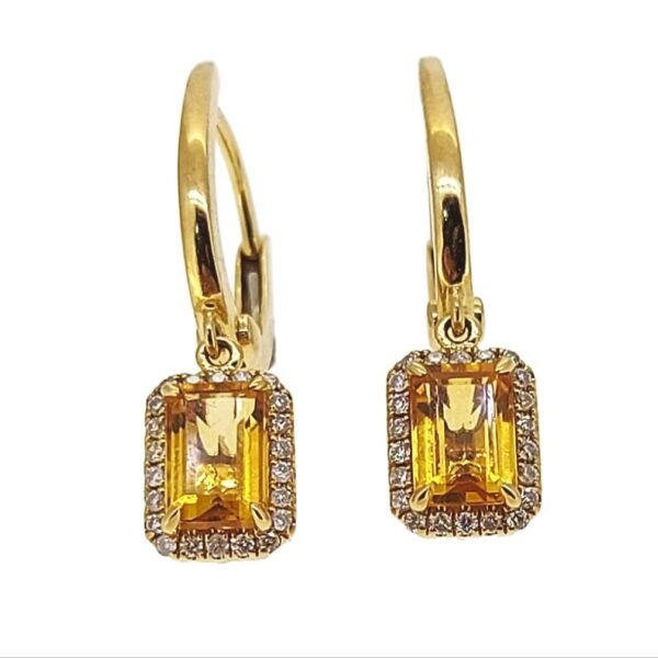 Diamond / Citrine Earrings