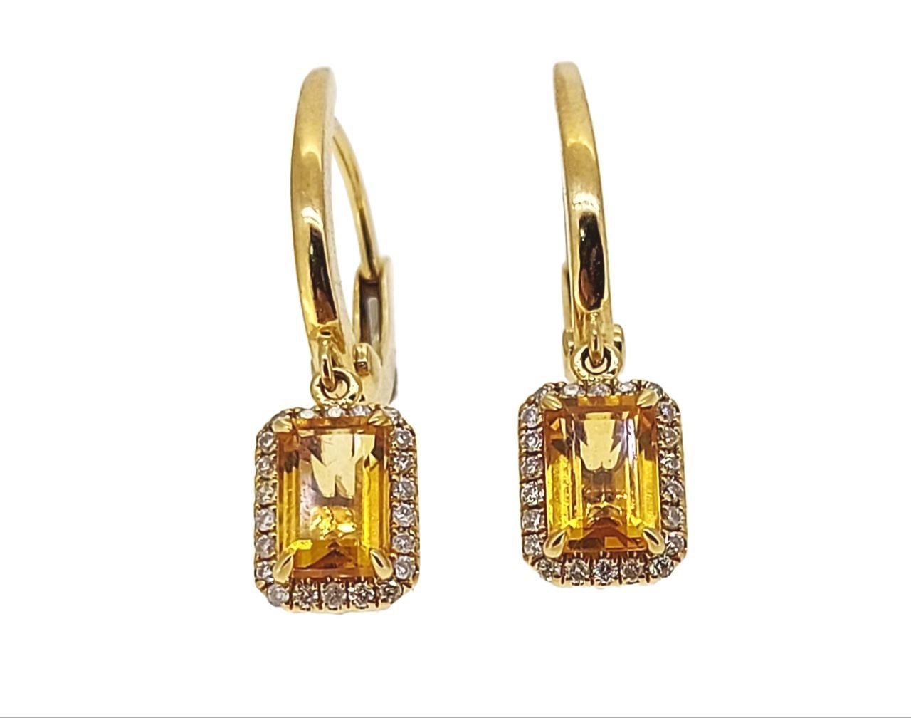 Diamond / Citrine Earrings