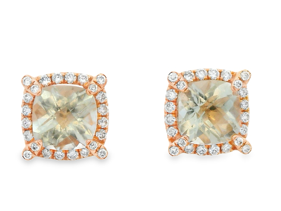 Diamond / Amethyst Earrings
