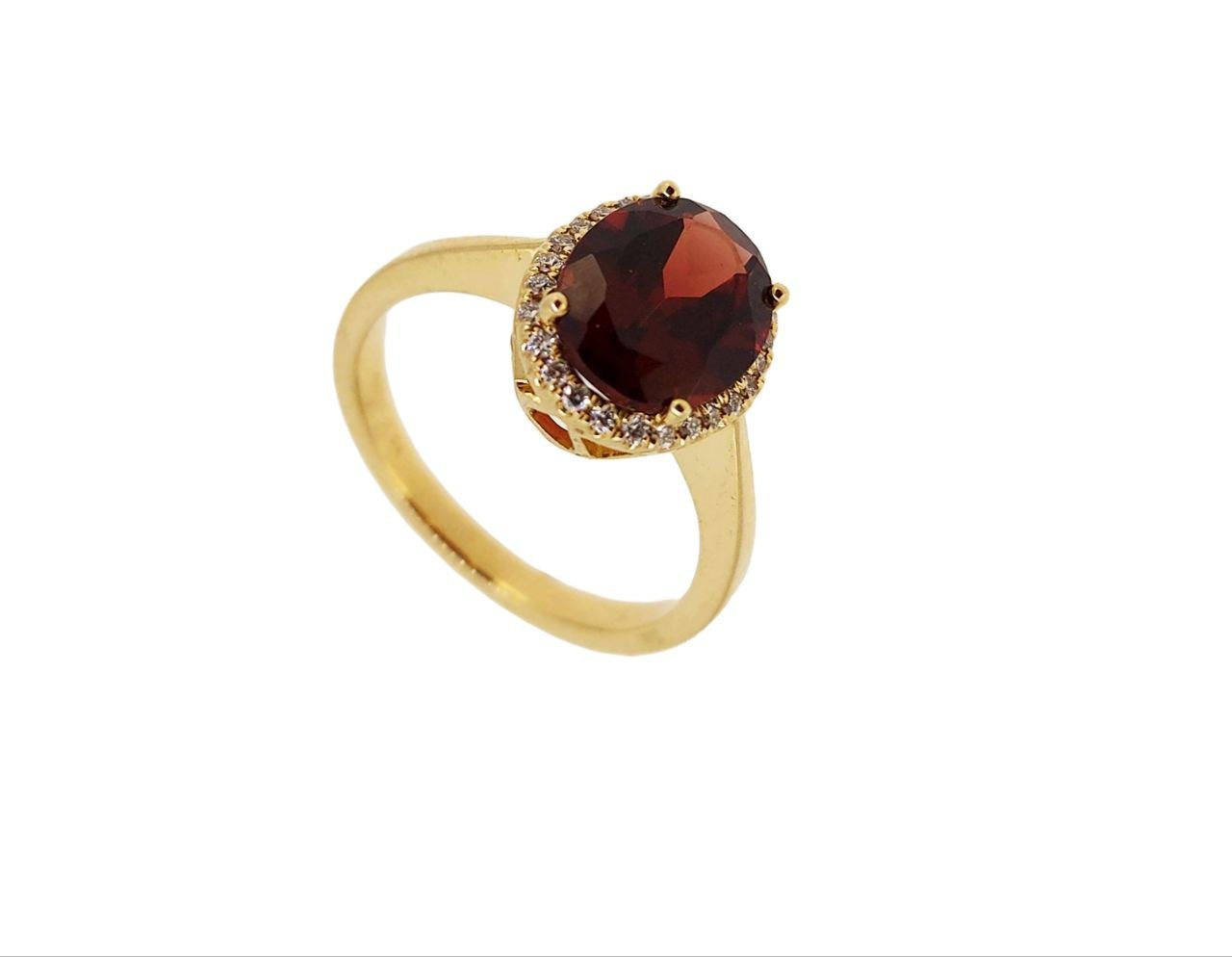 Diamond / Garnet Ring