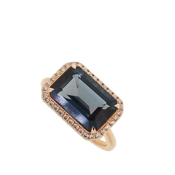 Diamond / Blue Topaz Ring
