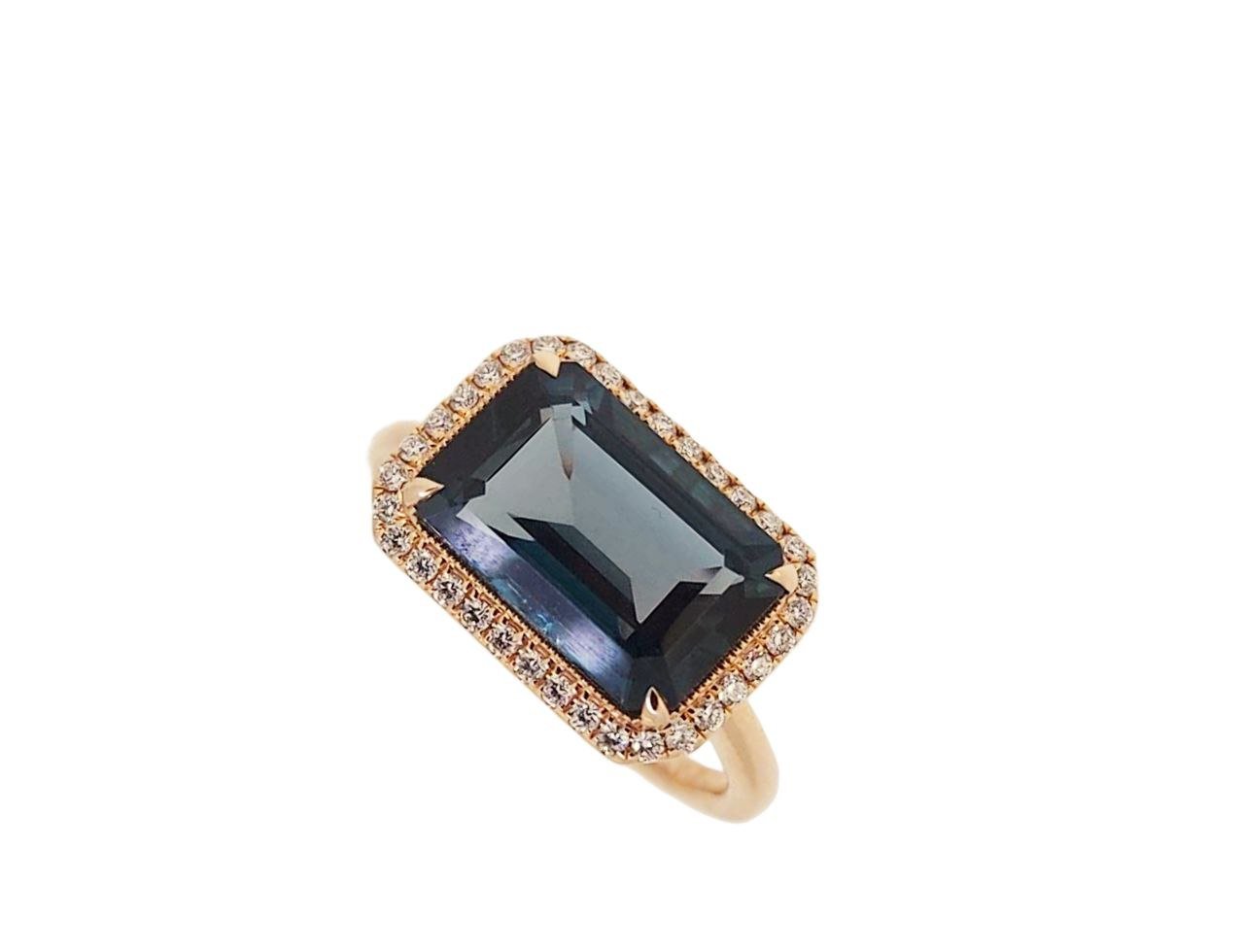 Diamond / Blue Topaz Ring