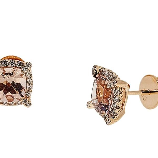 Diamond / Morganite Earrings