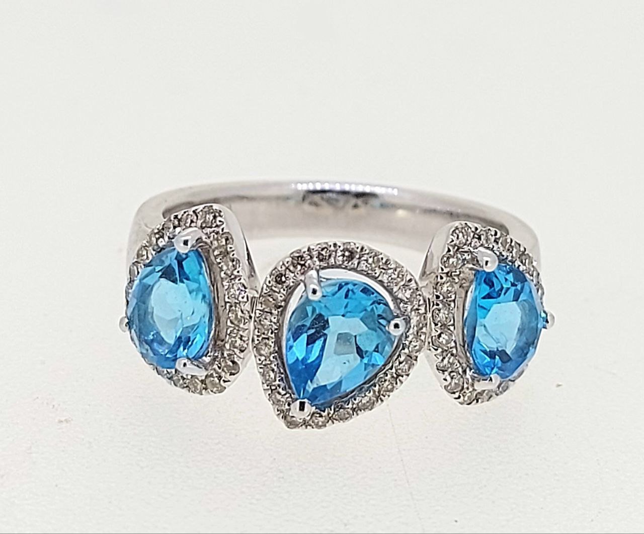 Diamond / Blue Topaz Ring
