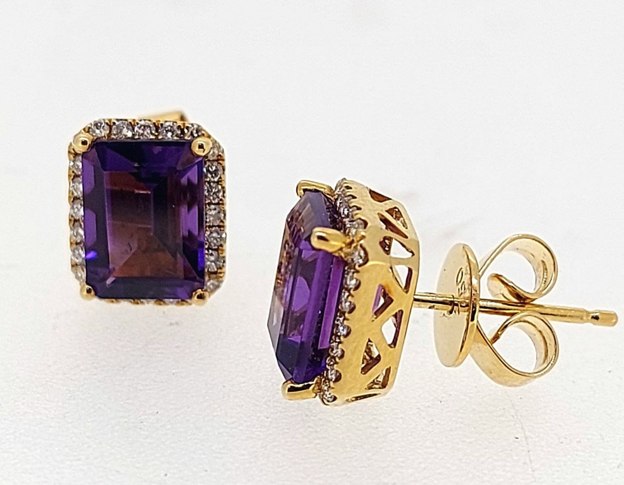 Diamond / Amethyst Earrings