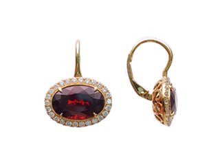 Diamond / Garnet Earrings