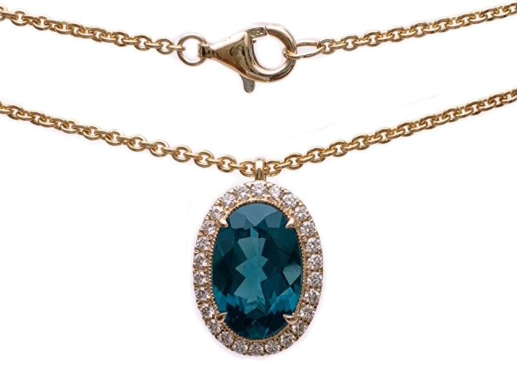 Diamond / Blue Topaz Necklace