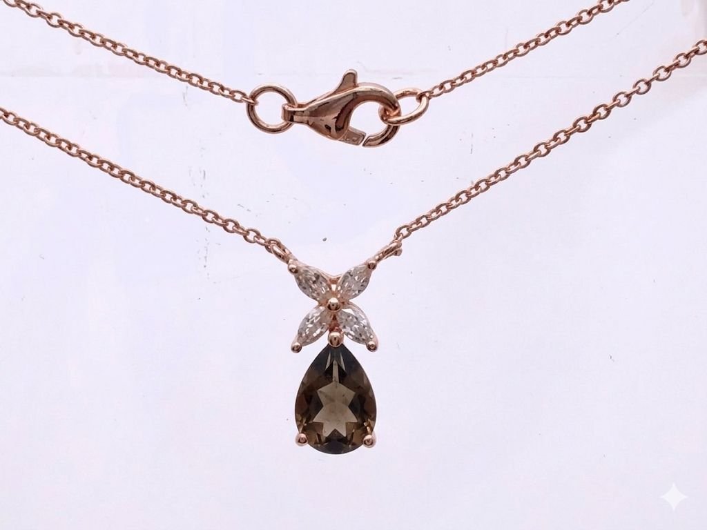 Diamond / Smokey Quartz Necklace