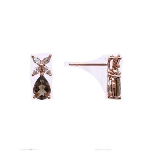 Diamond / Smokey Quartz Earrings