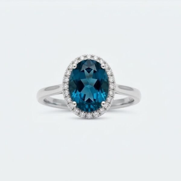Diamond / Blue Topaz Ring