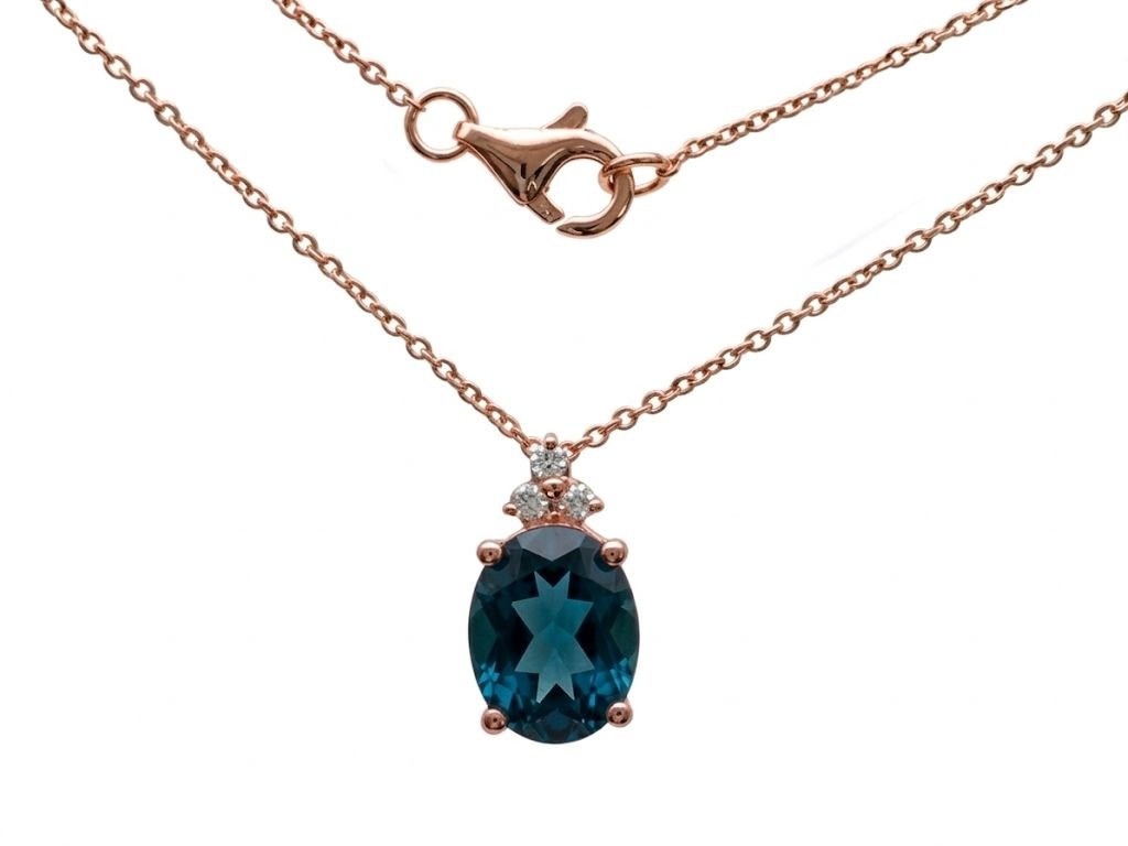 Diamond / Blue Topaz Necklace