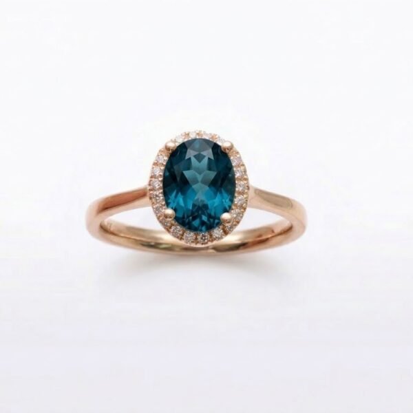 Diamond / Blue Topaz Ring