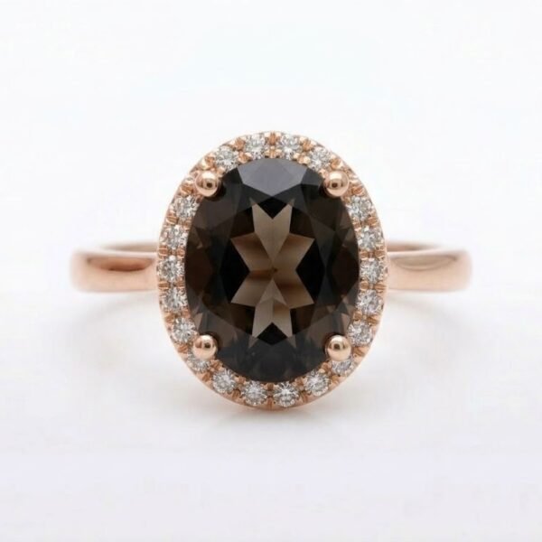 Diamond / Smokey Quartz Ring