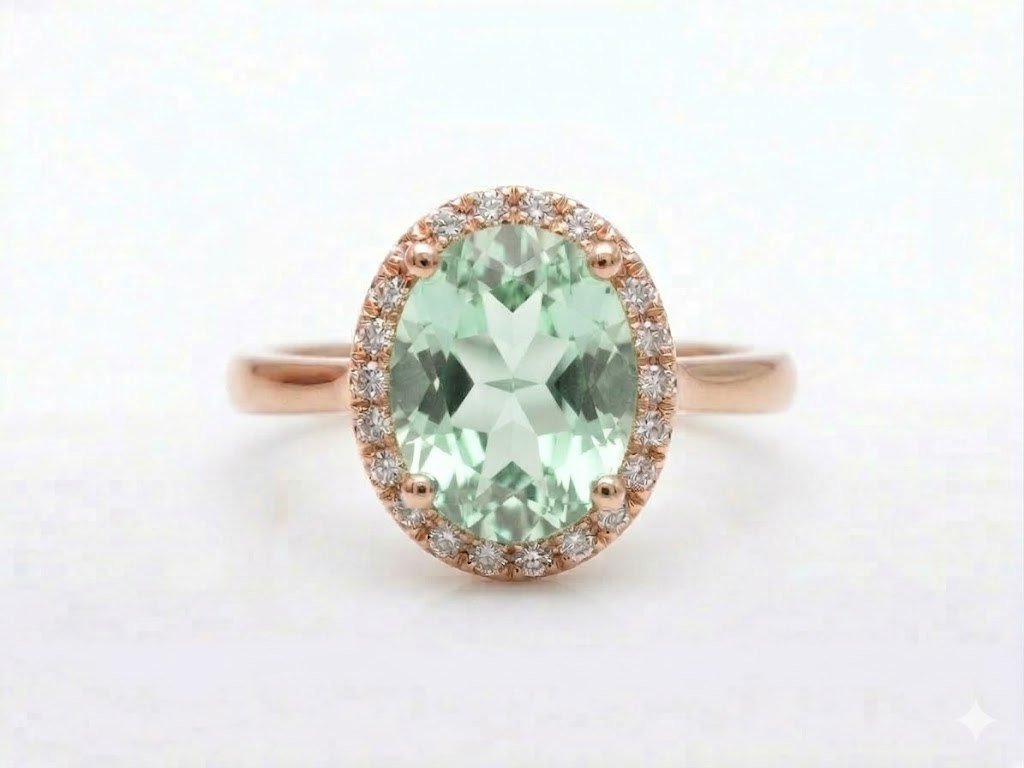 Diamond / Green Quartz Ring