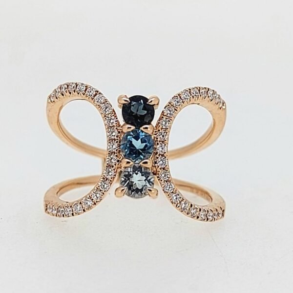 Diamond / Blue Topaz Ring