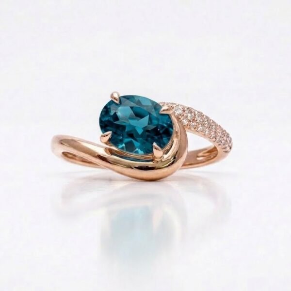 Diamond / Blue Topaz Ring