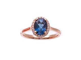Diamond / Blue Topaz Ring