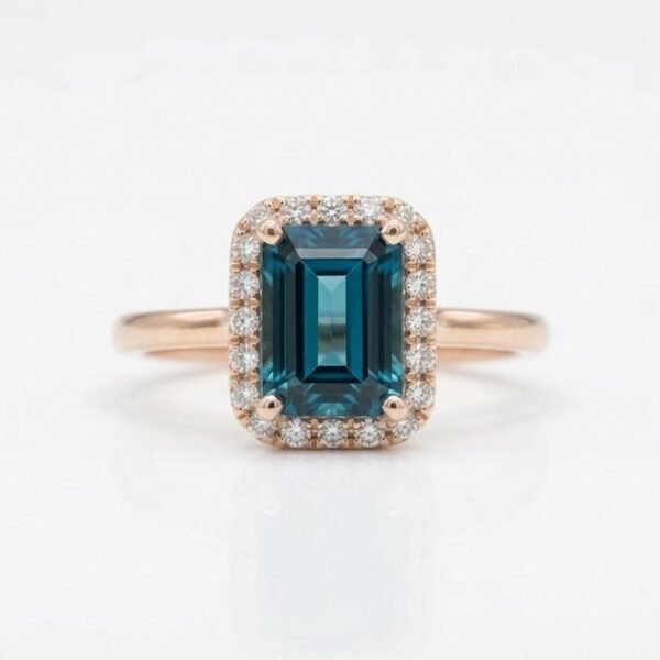 Diamond / Blue Topaz Ring