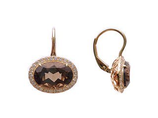 Diamond / Smokey Quartz Earrings