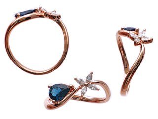 Diamond / Blue Topaz Ring